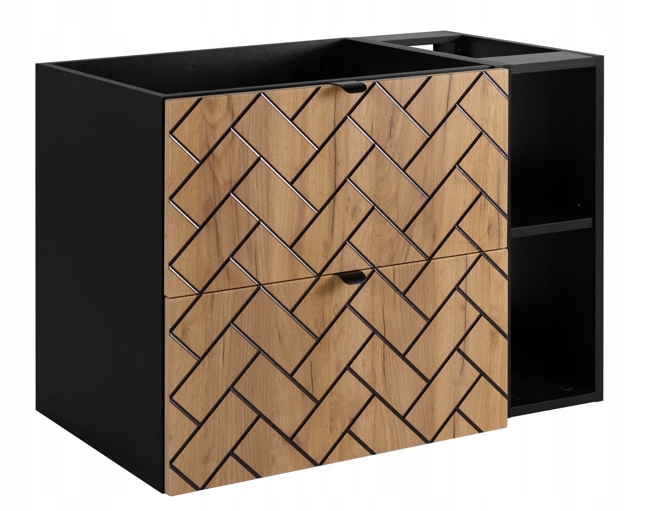 Závěsná koupelnová skříňka pod umyvadlo 80 Regál Dub Klepka Jedle Mdf