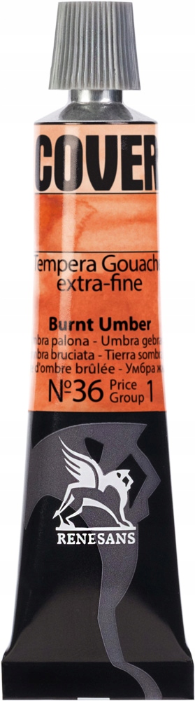 Renesans Tempera Gwasz Cover 20 ml. nr 36 Umbra Palona