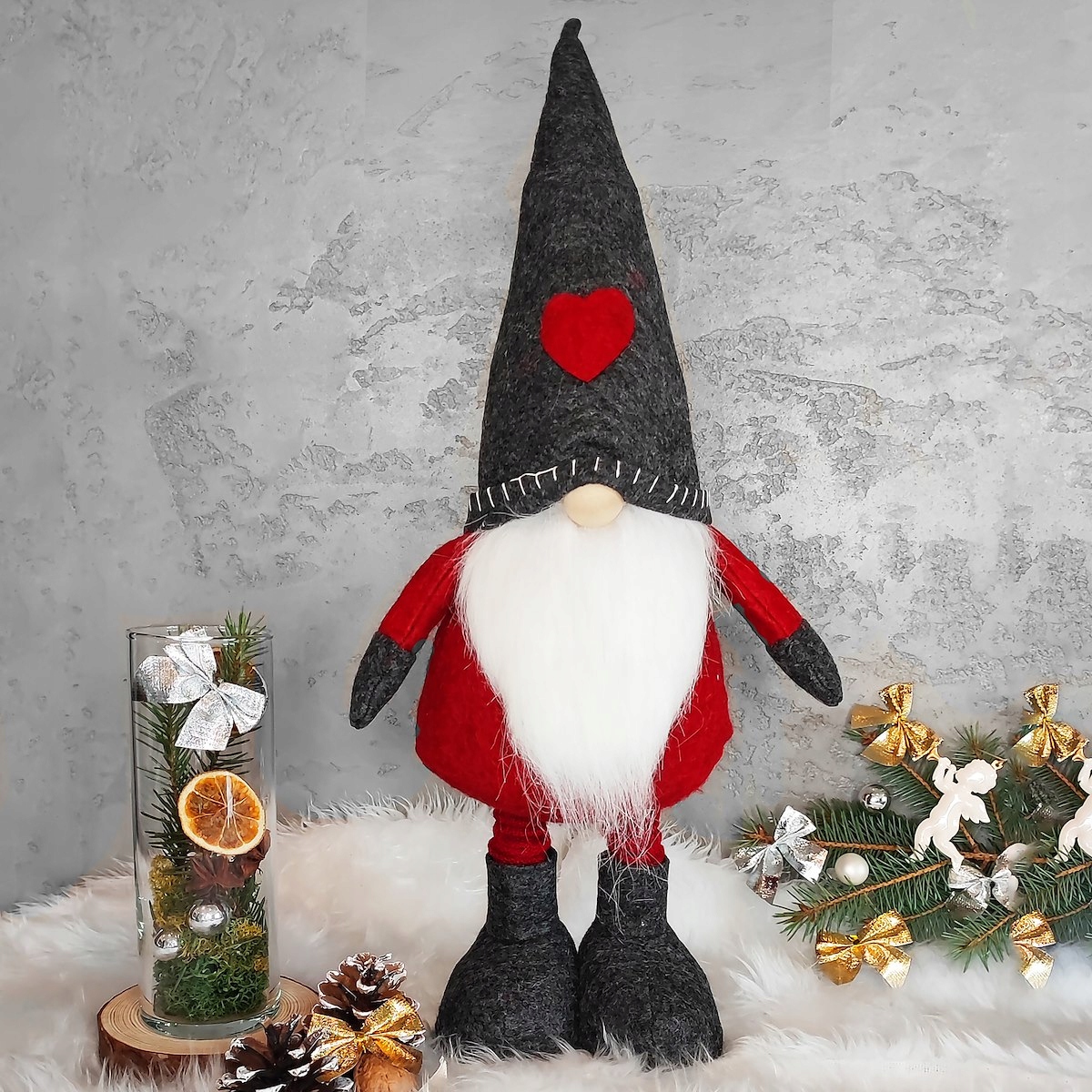 FIGURKA SKRZAT ŚWIĄTECZNA OZDOBA TELESKOPOWE NÓŻKI Wysokość produktu 67 cm