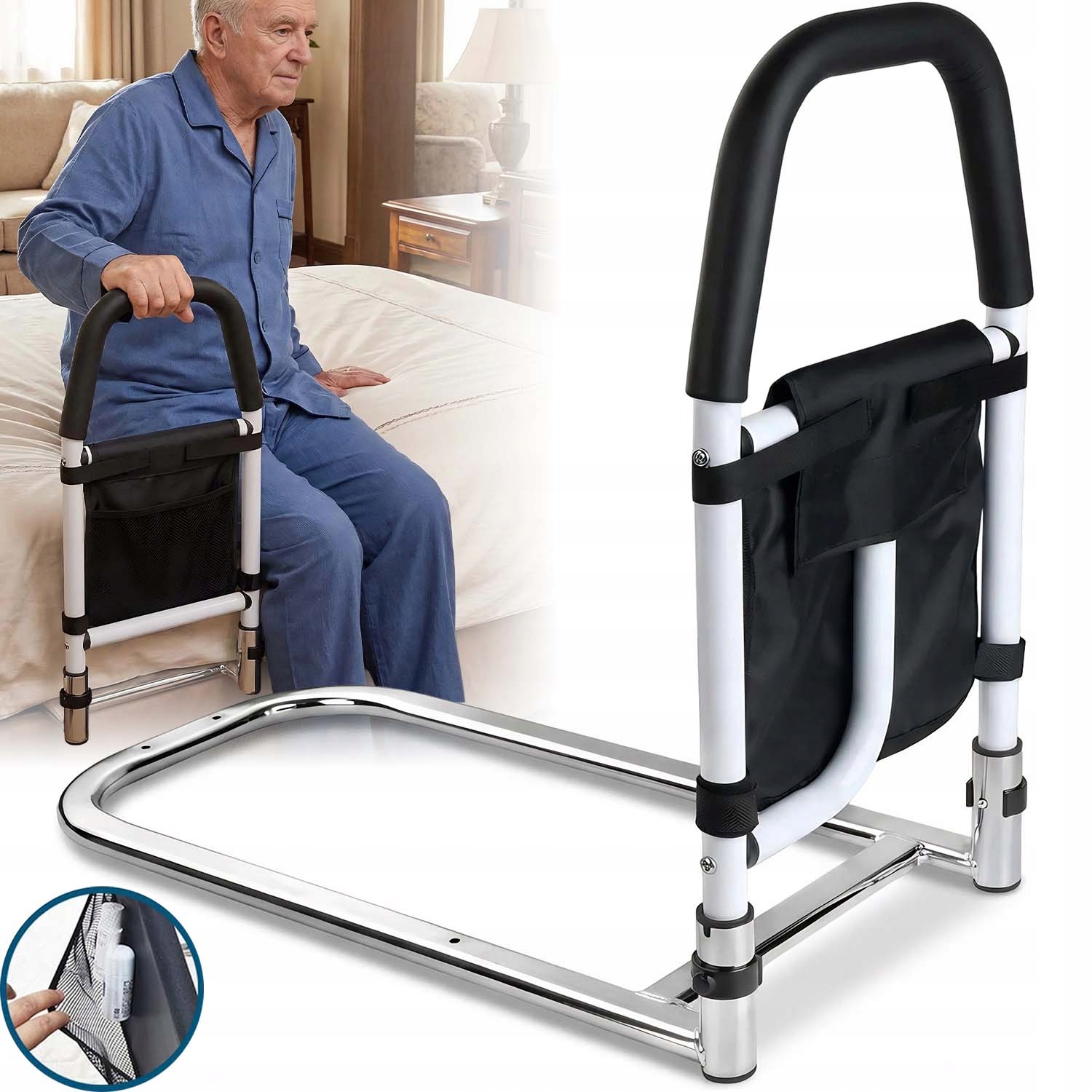 Barierka Do Łóżka Poręcz Dla Osób Starszych Po Urazach Asystent Mobilności