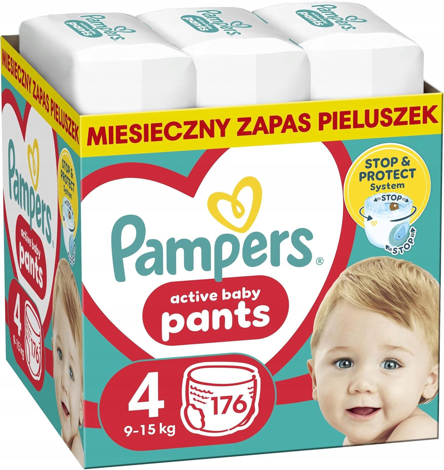 Pampers Pants 4 (9-15kg) 176 szt. Stop&Protect Paka