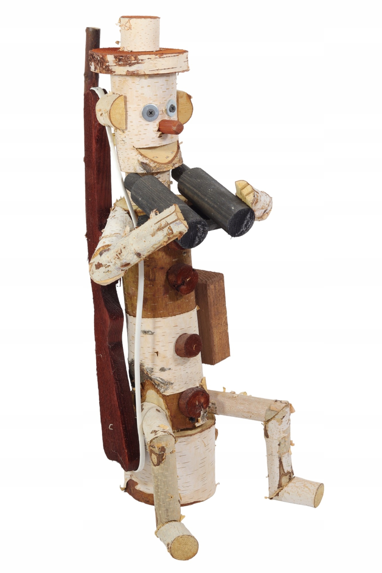 Figurka drewniana ogrodu OCHRONIARZ 55cm MYŚLIWY ozdoba ogrodowa