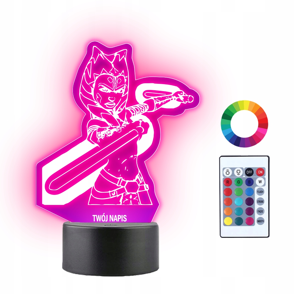 

Lampka Nocna 3D Led Ahsoka Star Wars