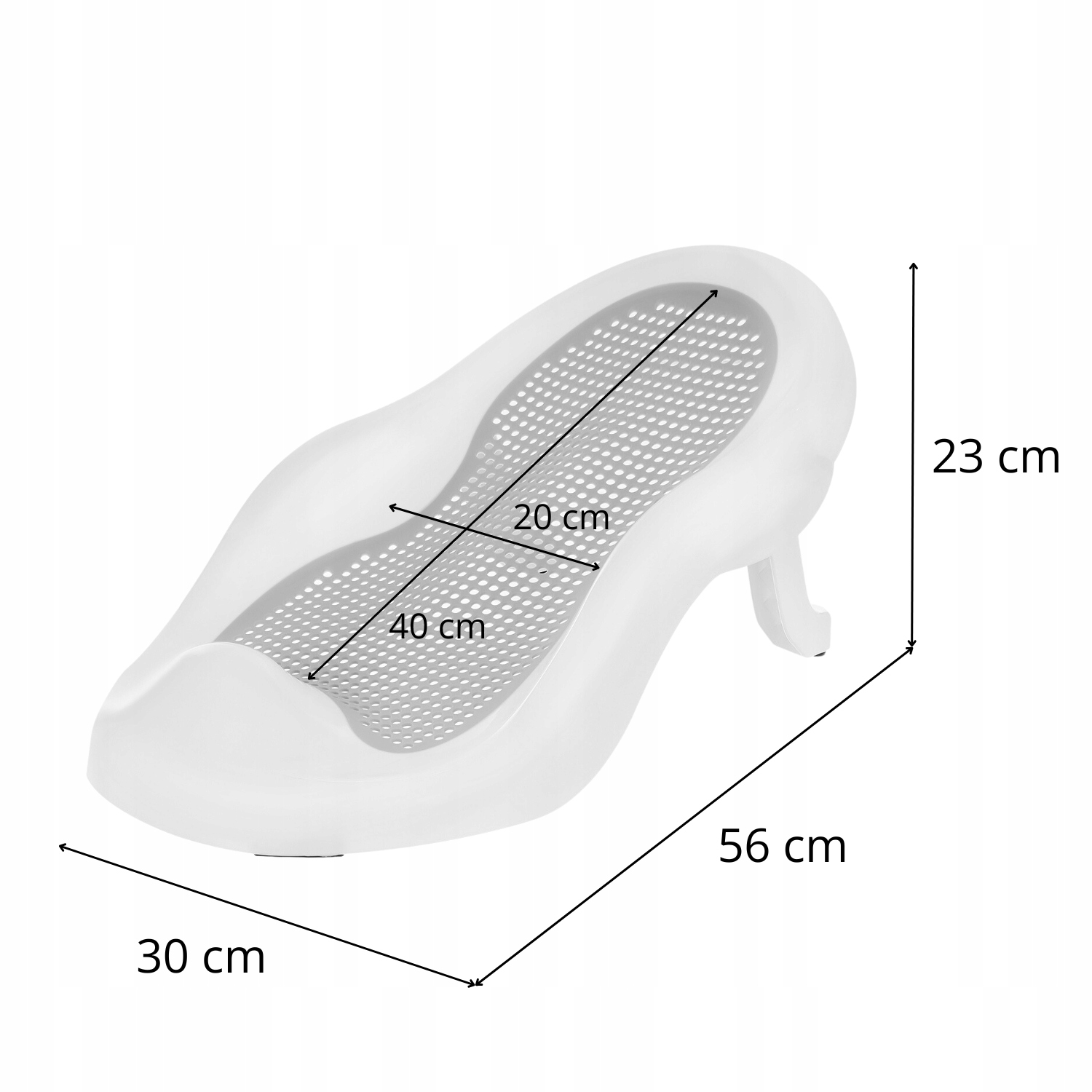 Wanienka składana PREMIUM dla dziecka DUŻA, termometr LCD, FOTELIK Głębokość produktu 20 cm