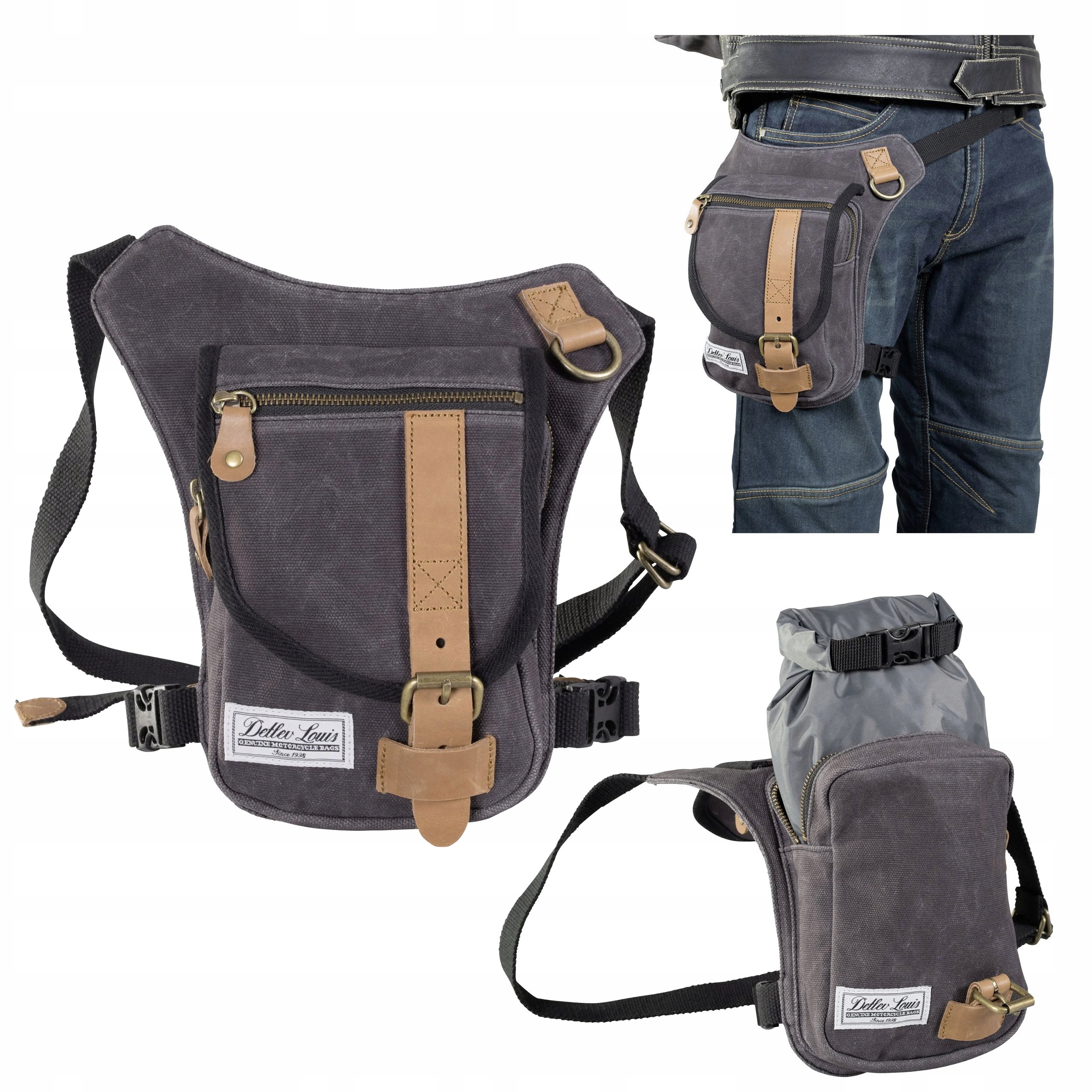 Retro Vintage Taška Na Nohu Na Motocykel, Stehno, Praktická