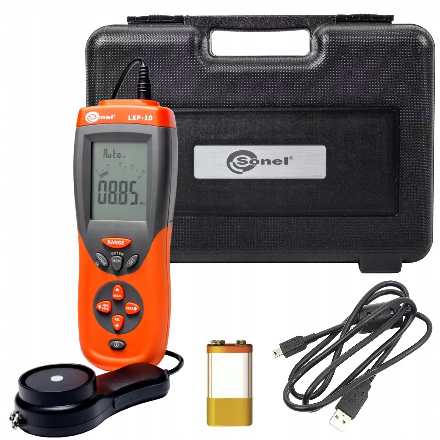 Sonel LXP-10A Luxmetr Měření intenzity Měřič osvětlení Sonda Sada