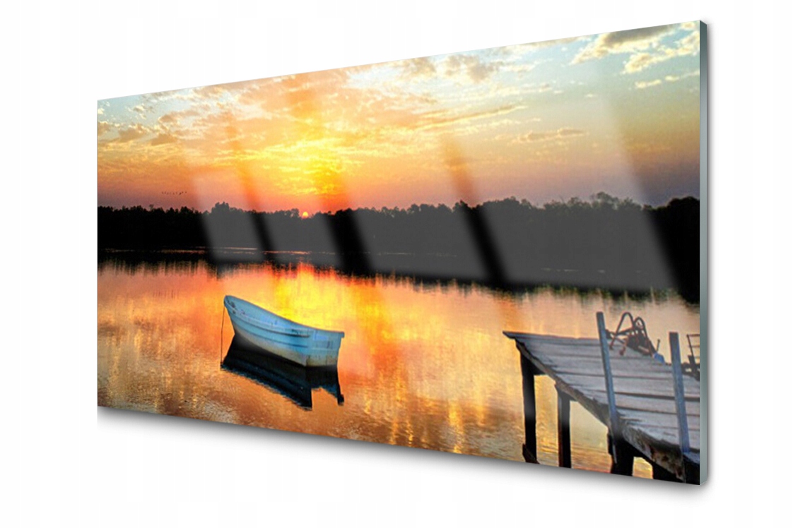 

Panel szklany Płytka Łódka Most Jezioro 120x60