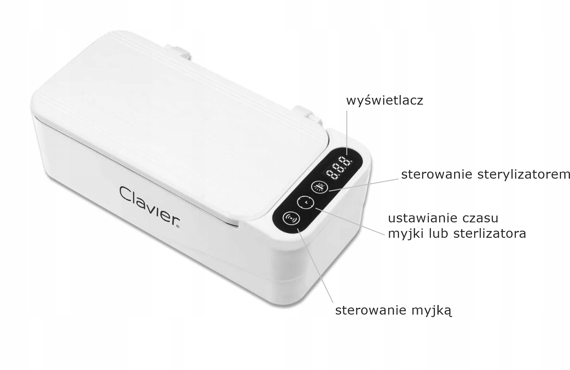 MYJKA ULTRADWIĘKOWA CYFROWA WYŚWIETLACZ STERYLIZATOR UV LED CLAVIER YT-90 Producent inny