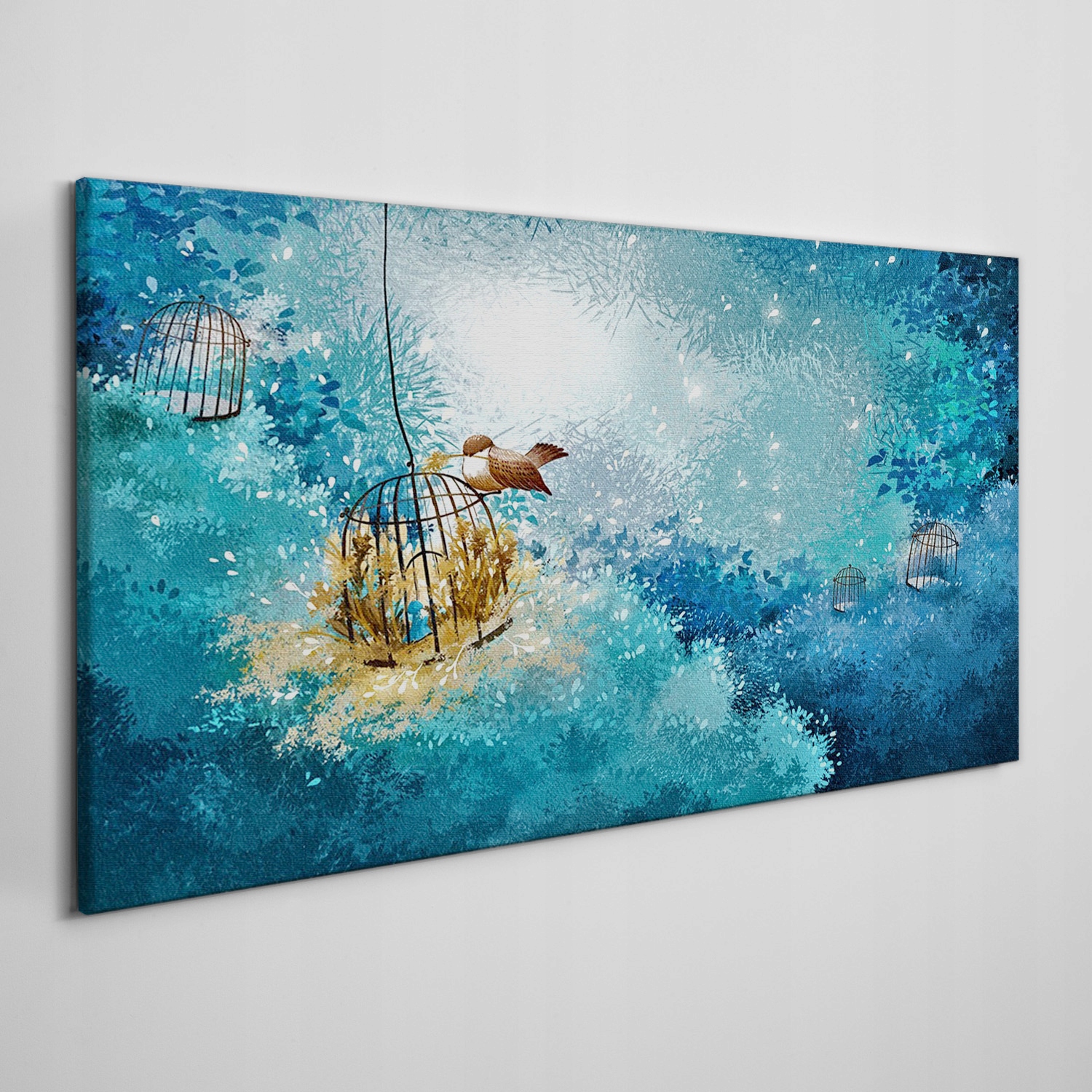 

Obraz płótno Zwierzęta ptaki klatki krzewy 120x60