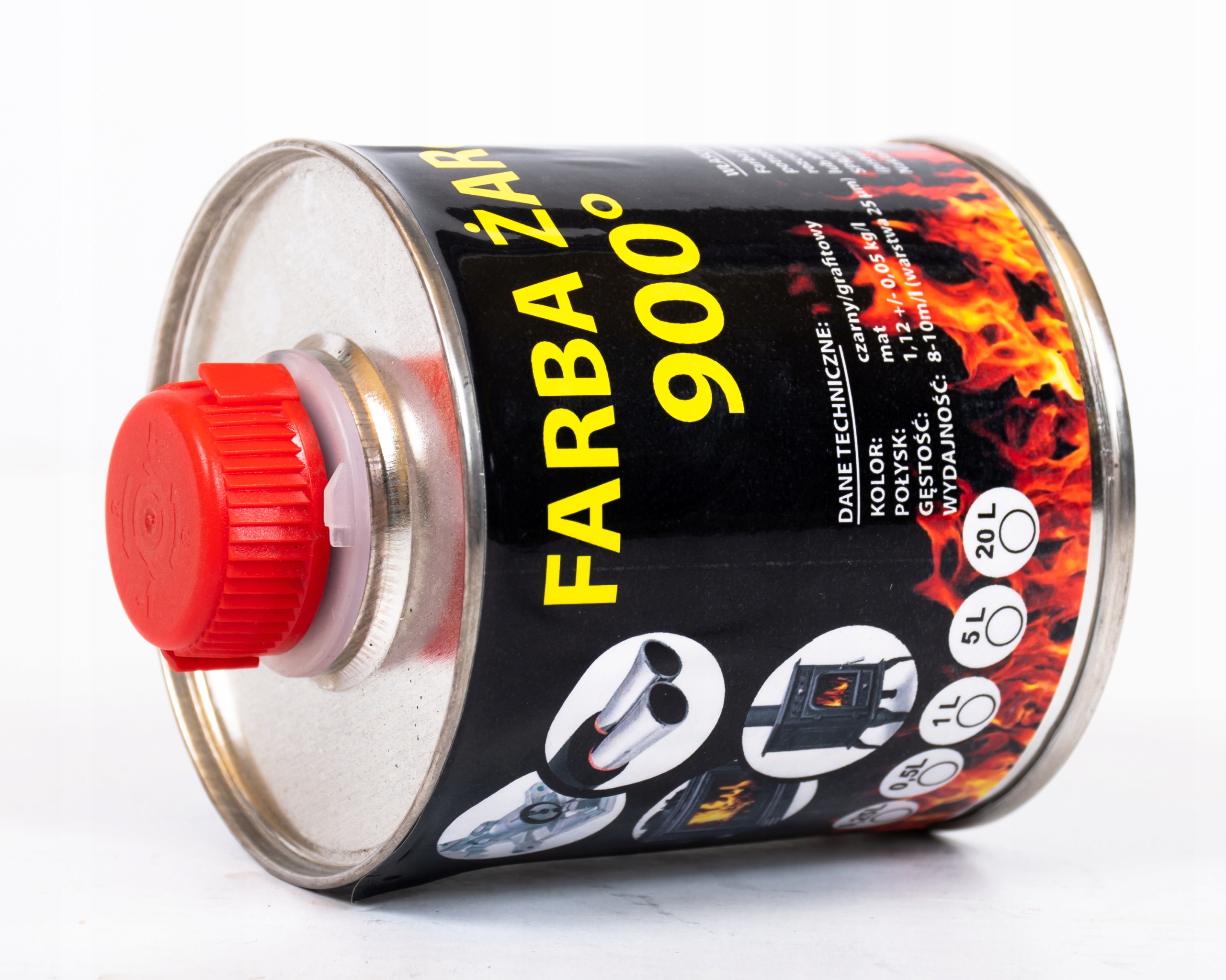 FARBA LAKIER ŻAROODPORNA DO KOMINKÓW PIECA GRILLA TŁUMIKA GRAFIT 0,25l Marka Hurtex