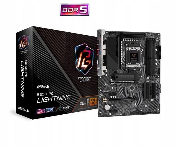 ASRock Mb Sc AM5 B650 Pg Lightning, Amd B650, 4xDDR5, 1xHDMI B650 Pg…