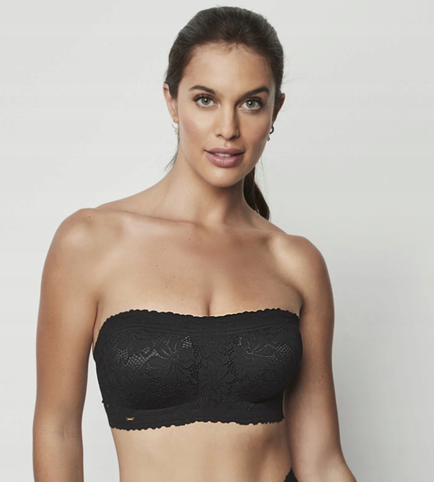 Vyztužená podprsenka bez kostic Bardotka Černá Selmark Černá L