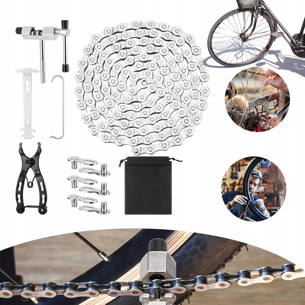 Łańcuch Rowerowy 116 Ogniw, Wytrzymały Łańcuch do Przerzutek Rowerowy