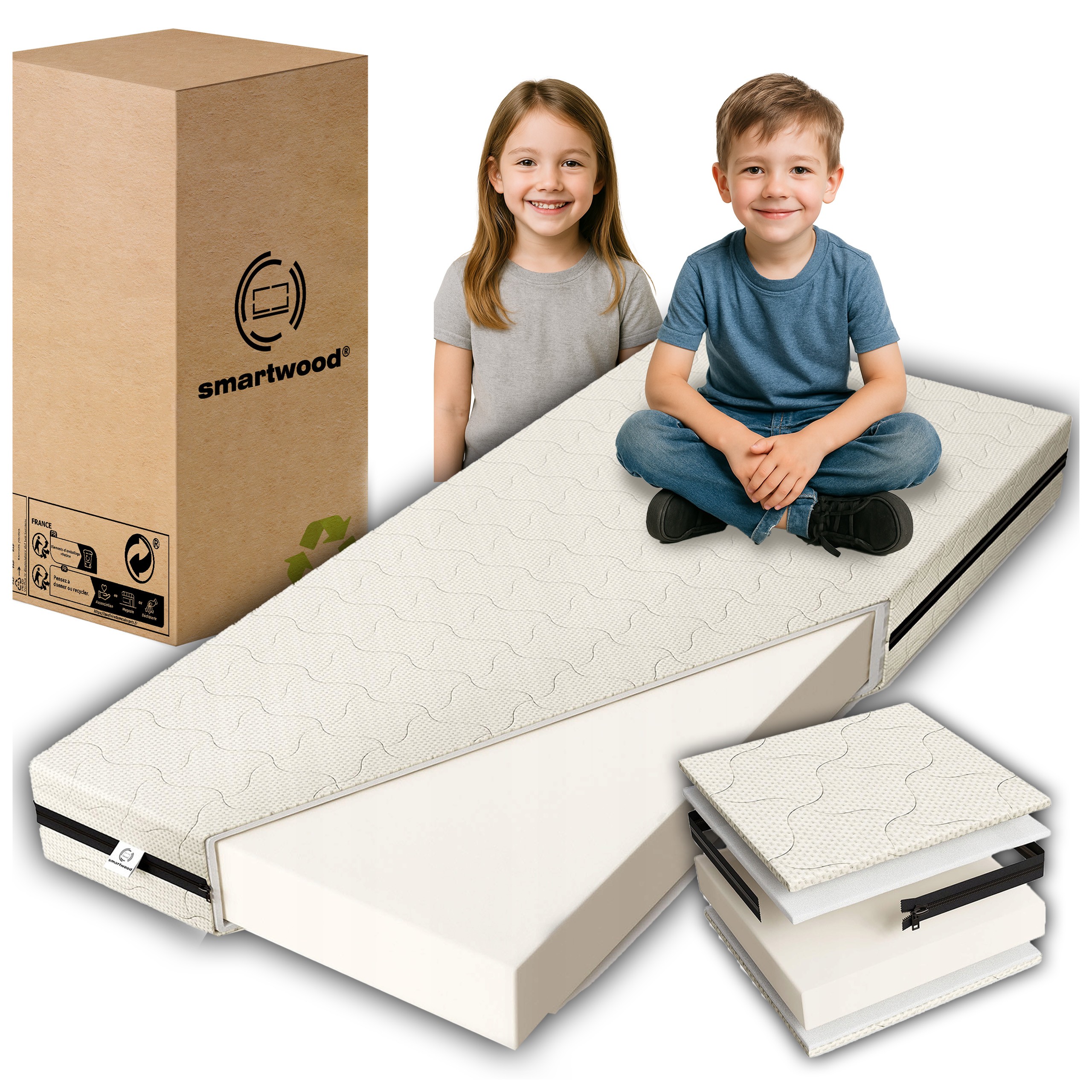 Materac Dziecięcy 180x80 Piankowy Grubość 12 cm Twardość H2 Dwustronny