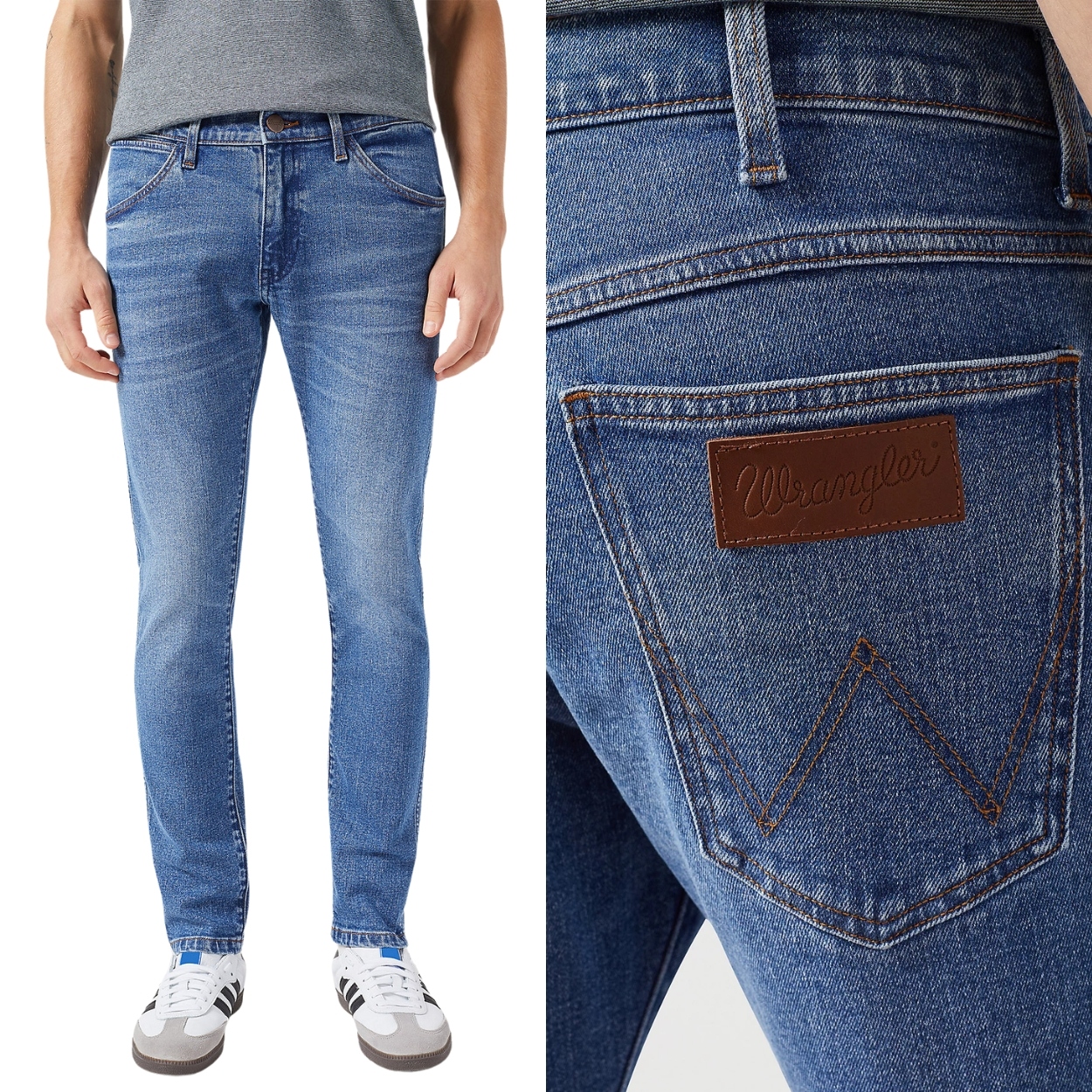 Wrangler Bryson skinny Guardian Blue Džíny úzkého střihu modré W31 L34