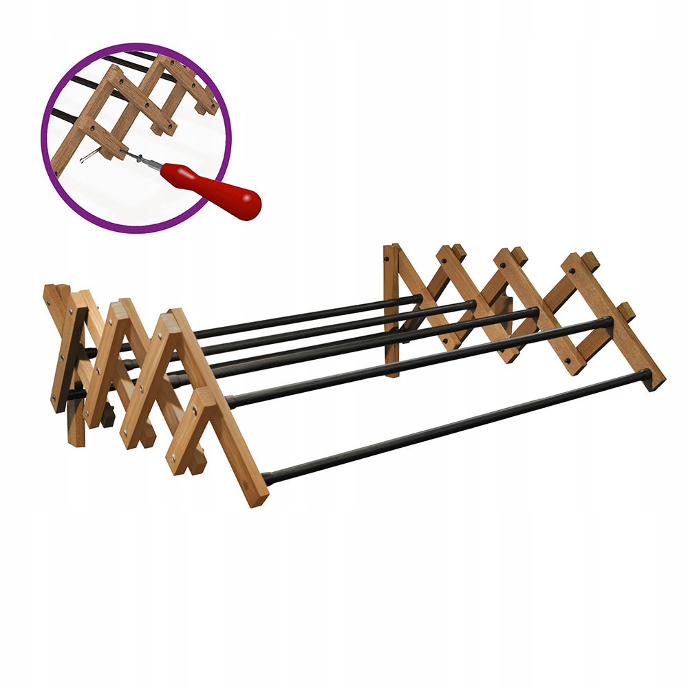 Levně Sušák, skládací, rozkládací, 60 cm, dřevěný