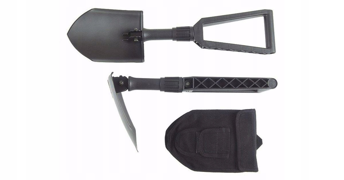 Skládací turistická saperka z ocel, hliníkové plachty, pouzdro, 1040 g