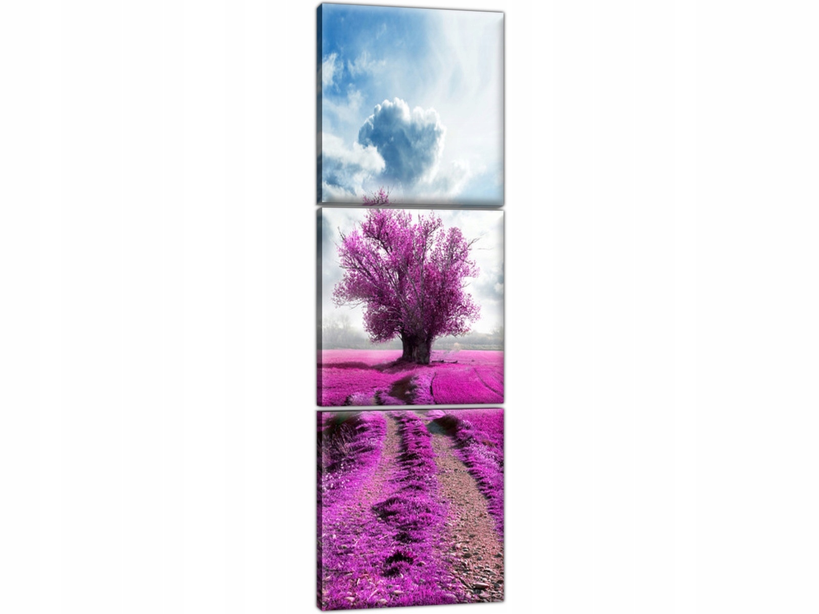 

Drzewo Pole Kwiaty 30x90 Krajobraz Tryptyk Obraz