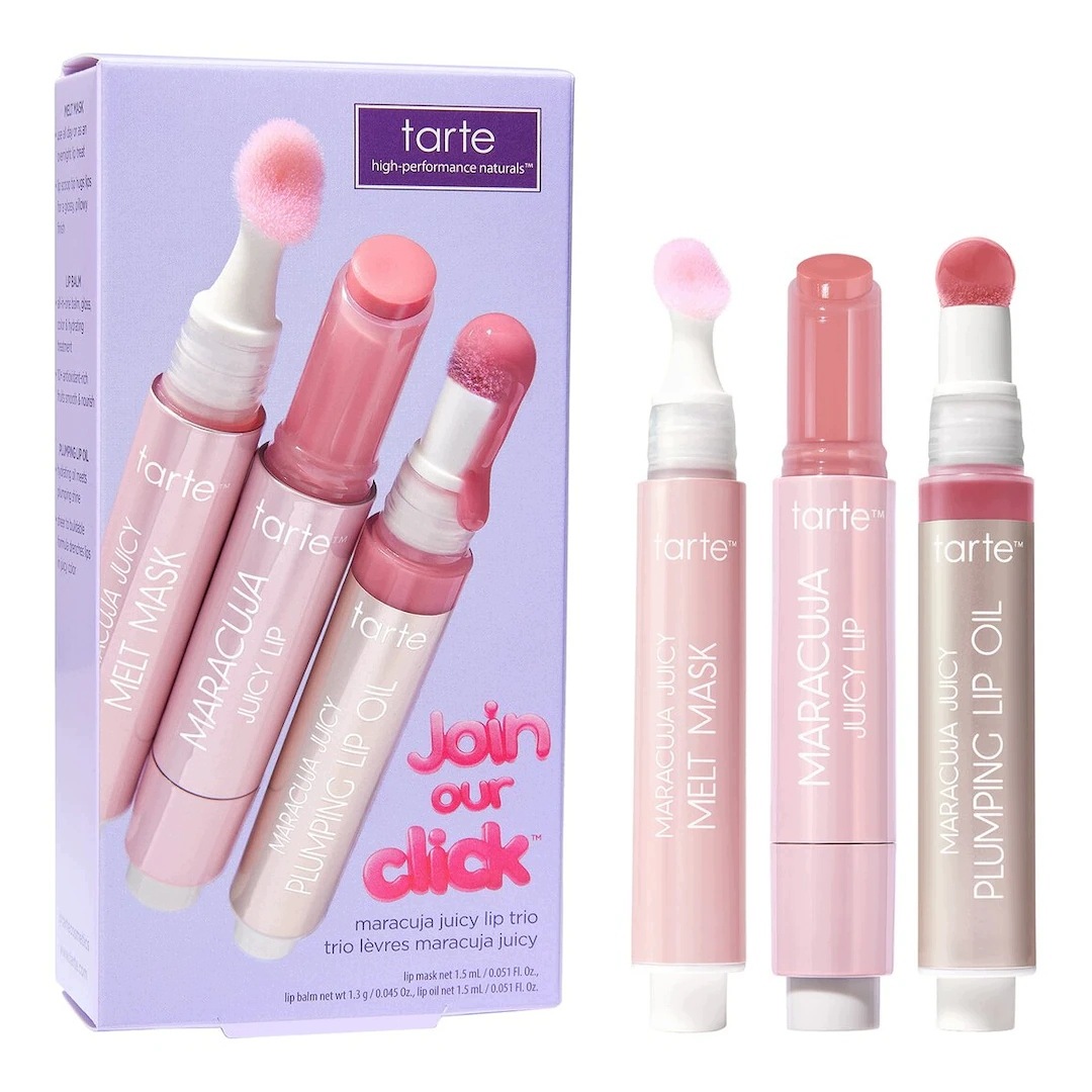 Tarte Join Our Click Maracuja Lip Trio Potrójny Zestaw do Makijażu Ust