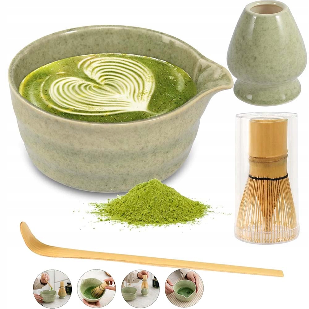 Levně Dárková Sada Na Čaj Matcha Sada Metliček Matcha S Metličkou 4V1