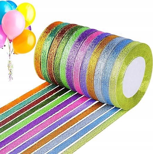 Wstążki brokatowe do pakowania prezentów 12 rolek EAN (GTIN) 6973929124987