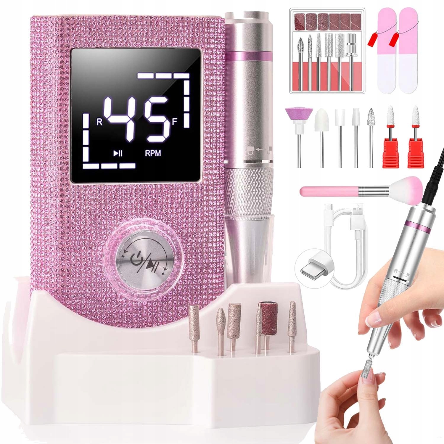 Bruska Na Nehty Manikúra, Pedikúra Profesionální Bezdrátová 50W