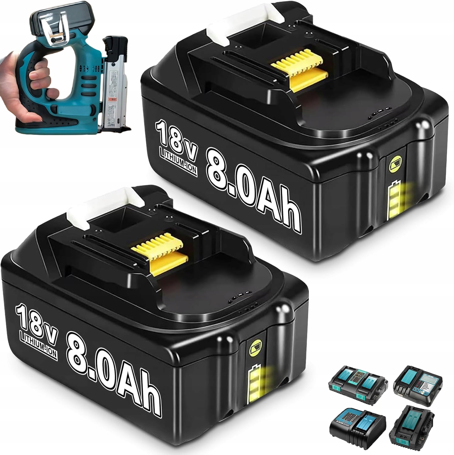 2 Ks 18V Baterií Pro Makita BL1850 S Ochranou Proti Přetížení