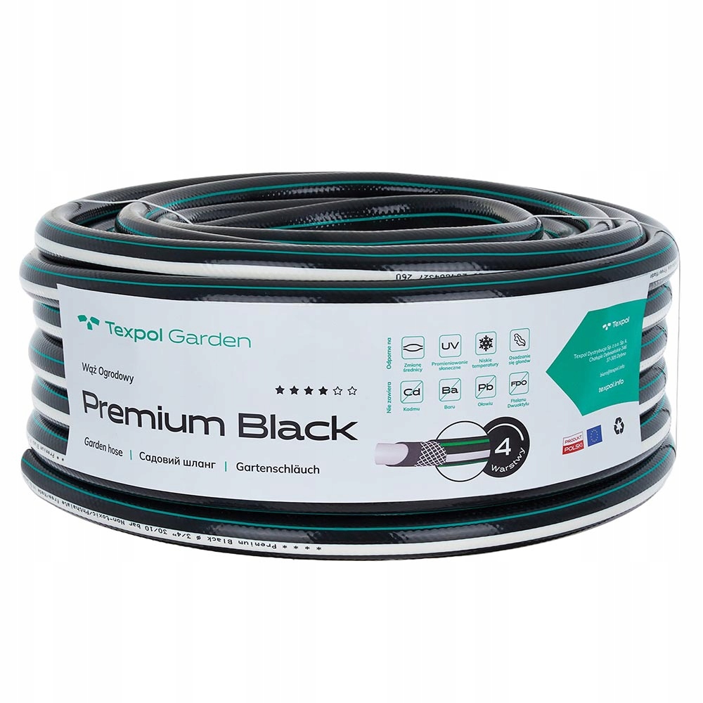 

Wąż ogrodowy Texpol Garden Premium Black 3/4'' 50m