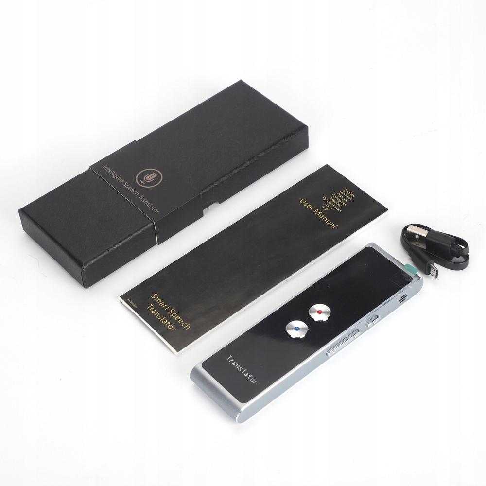 TŁUMACZ JĘZYKOWY, TŁUMACZ GŁOSU, NATYCHMIASTOWE TŁUMACZENIE W PODRÓŻY Kolor czarny