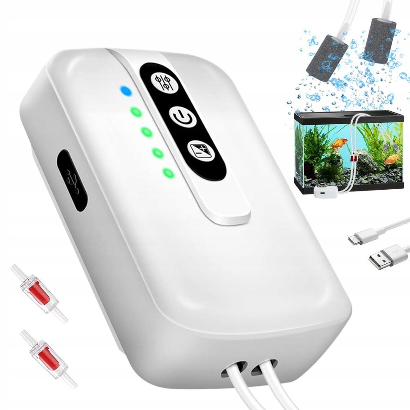 Levně Provzdušňovač Pro Rybaření A Akvárium, 2 Automatické Režimy Napájení