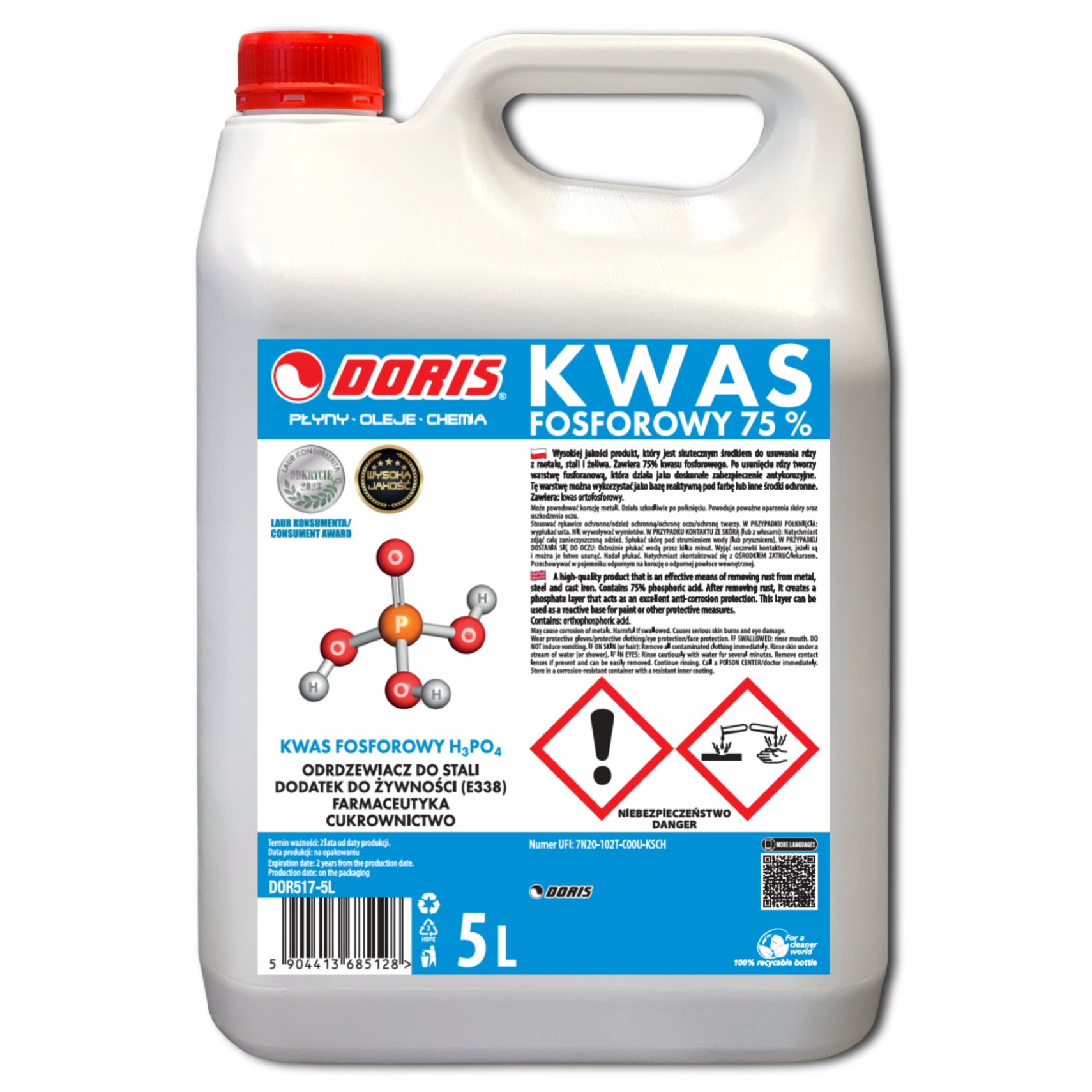 Kwas fosforowy 75% Doris 5L 1szt