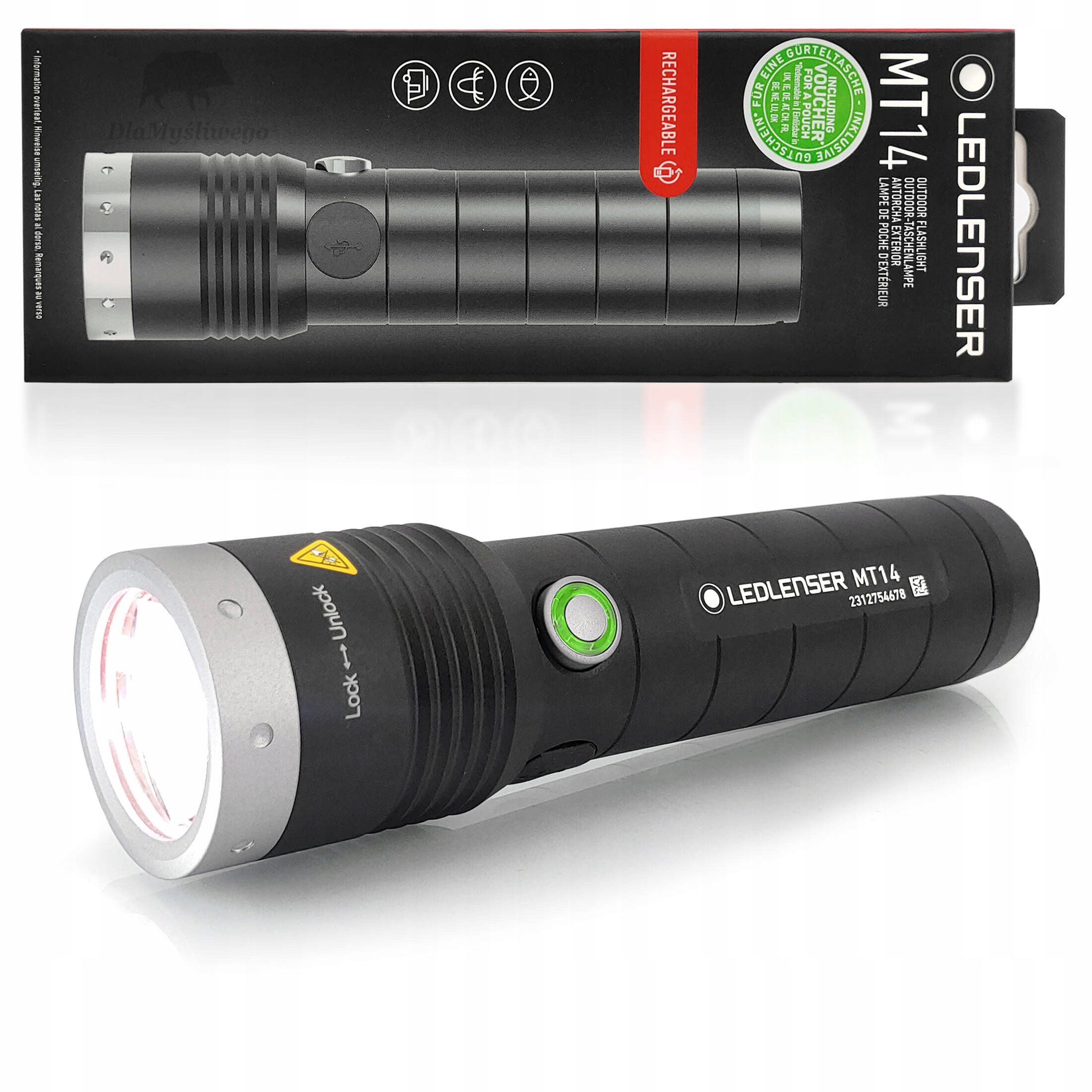 Výkonná akumulátorová lovecká svítilna Ledlenser MT14 -1000lm 320 m IP54