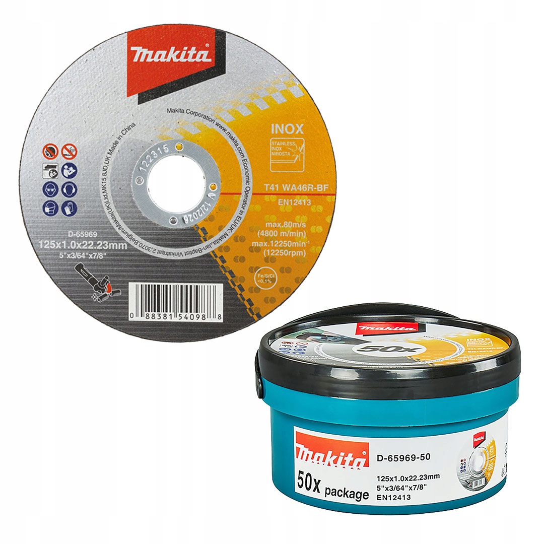 Tarcza do cięcia metalu Makita D-65969-50 125x1mm Inox T41WA46R-BF 50szt.