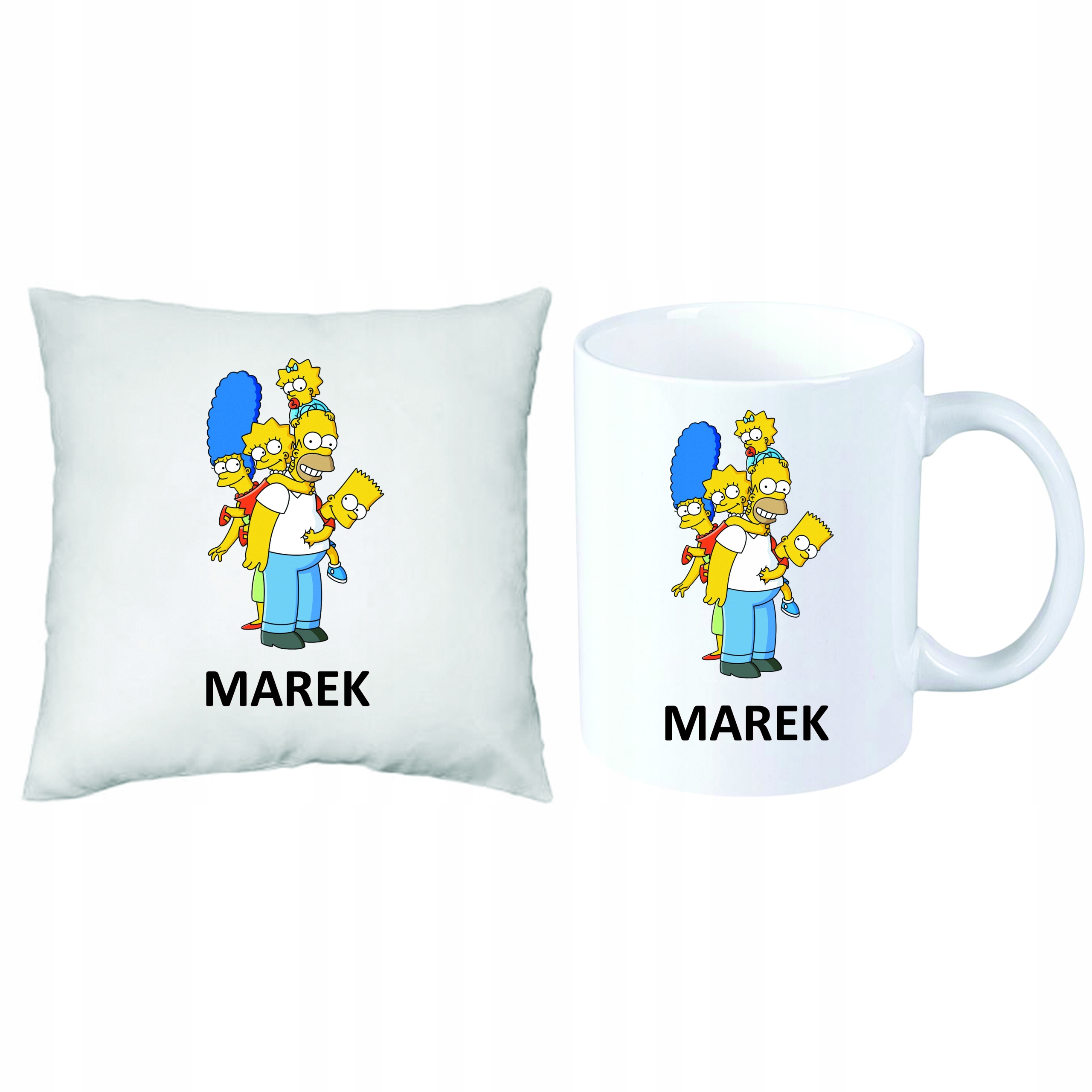 Simpsonowie Zestaw PODUSZKA + KUBEK + IMIĘ