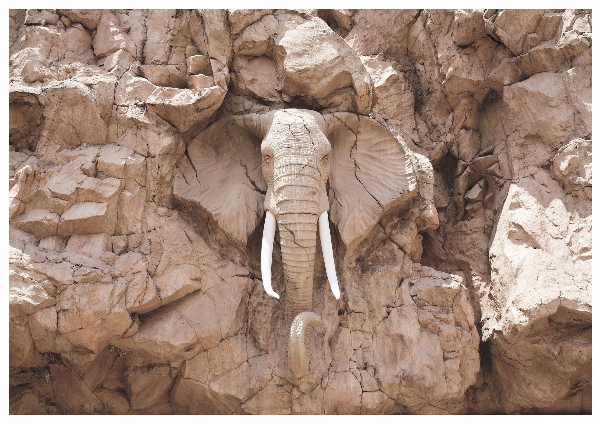 Vliesová fototapeta Slon na skále Kamenný realistický 250x175 lepidlo