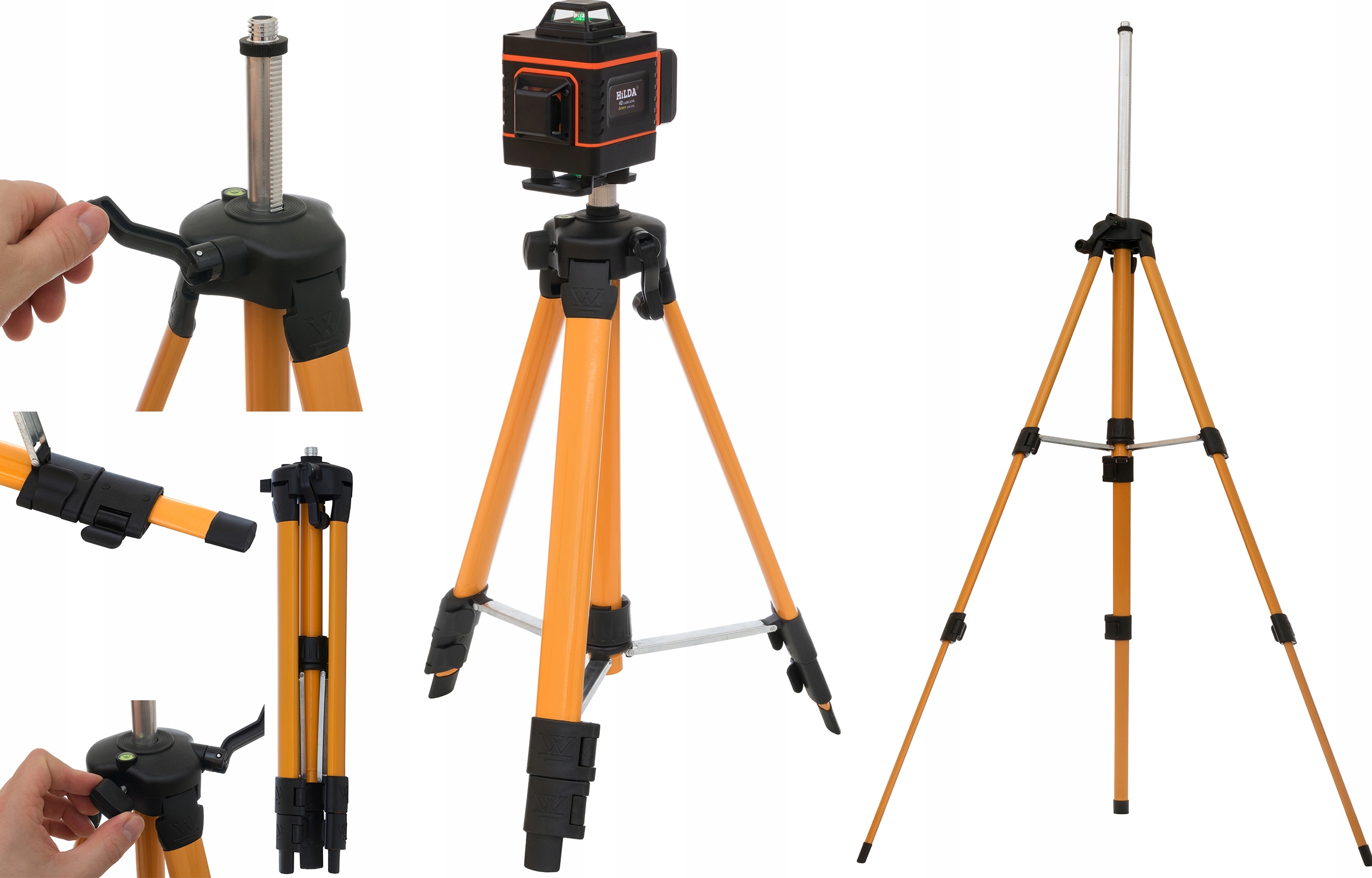 POZIOMICA LASEROWA 360° LASER KRZYŻOWY 4D + STATYW Model LINBOX