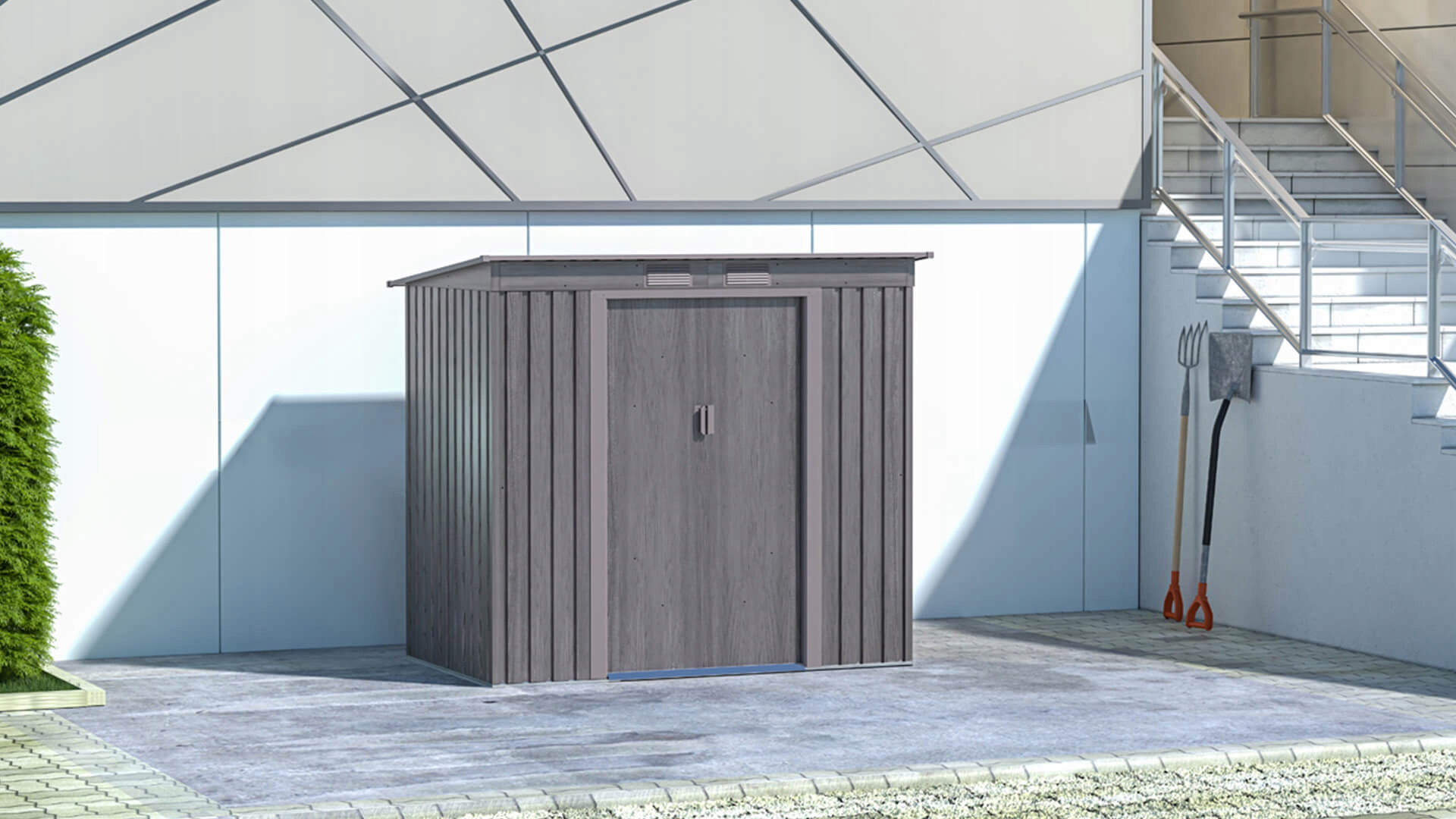 Domek gospodarczy OREGON 201x121cm Light Wood Długość 121 cm