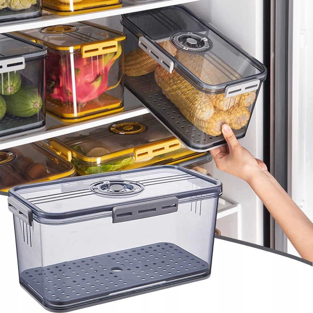 POJEMNIK NA ŻYWNOŚĆ DO LODÓWKI NA WĘDLINY SERY HERMETYCZNY Z DATOWNIKIEM Szerokość 17.5 cm