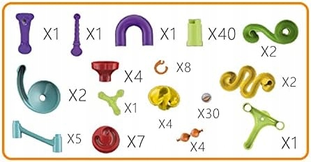 TOR KULKOWY XXL 113 WYRZUTNIA DUŻY ZESTAW KLOCKI KULKI ZJEŻDŻALNIA TUNELE Bohater / Bajka brak