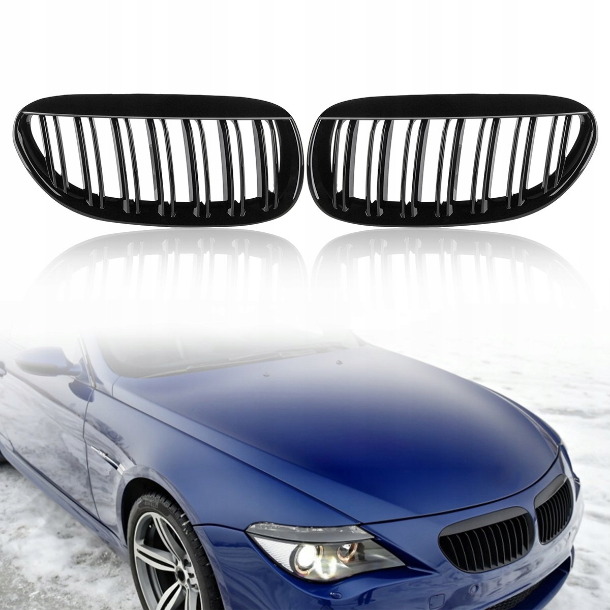 GRILL NERKI ATRAPA BMW E63 E64 CZARNY POLYSK