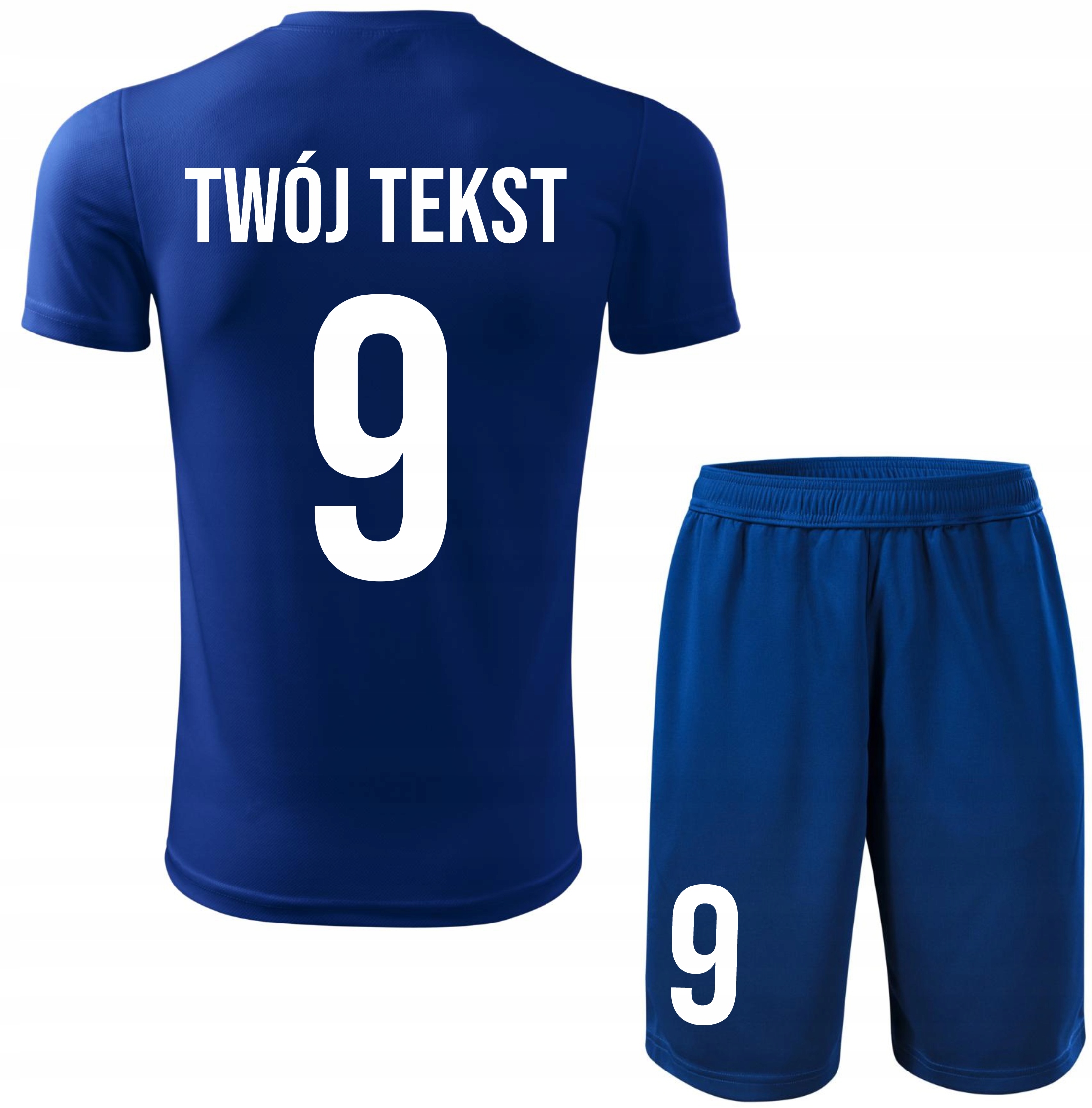 Strój piłkarski Własny Napis i Numer komplet sportowy Z Nadrukiem na Wf 146
