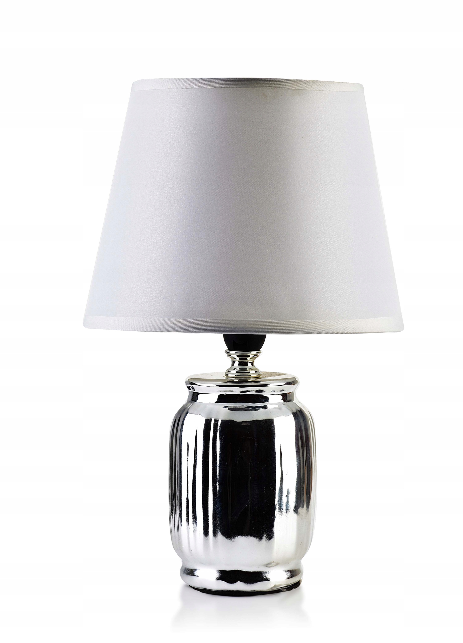 LAMPA STOŁOWA lampka nocna DO SALONU srebrna 8416