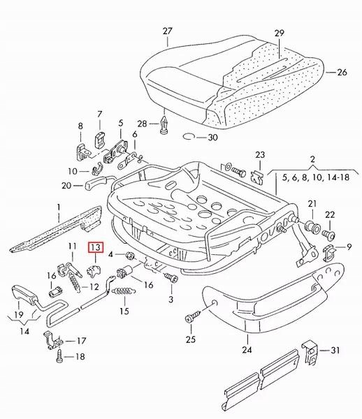 FEBI ŚLIZG FOTELA PRZÓD AUDI 80 B4 100 C4 Typ samochodu Samochody osobowe