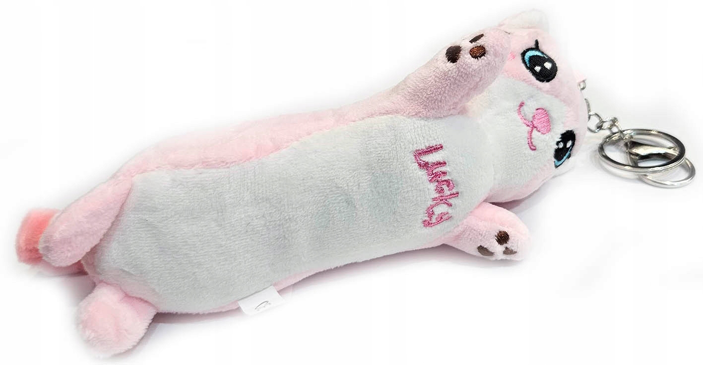 KOT BRELOK ZAWIESZKA MASKOTKA DŁUGI KOT KOTEK 20CM ROŻOWY Marka bez marki