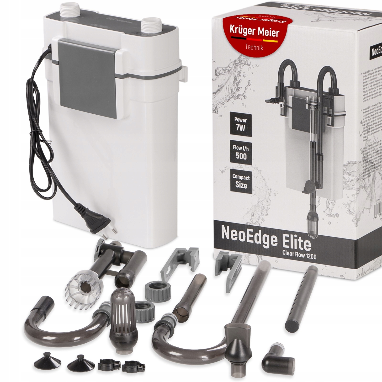 Vnější Filtr Do Akvária 60-120L Zavěšený Na Skle 2 Koncovky 500l/h