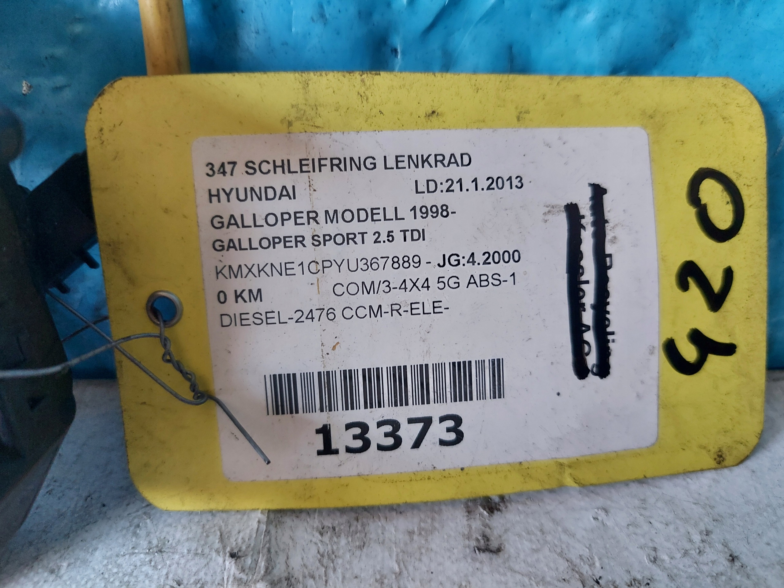 ring airbag HYUNDAI GALLOPER 2000 R