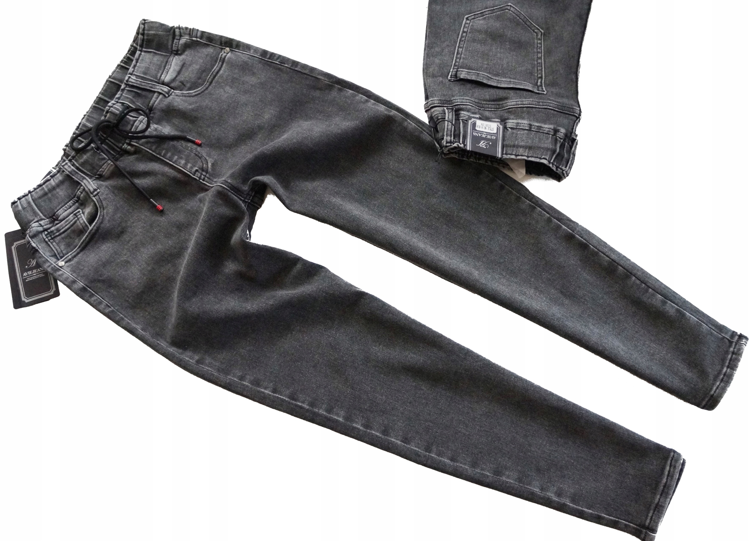 TUJKAMA_AVIE брюки джинсы на резине / резинка с завязками