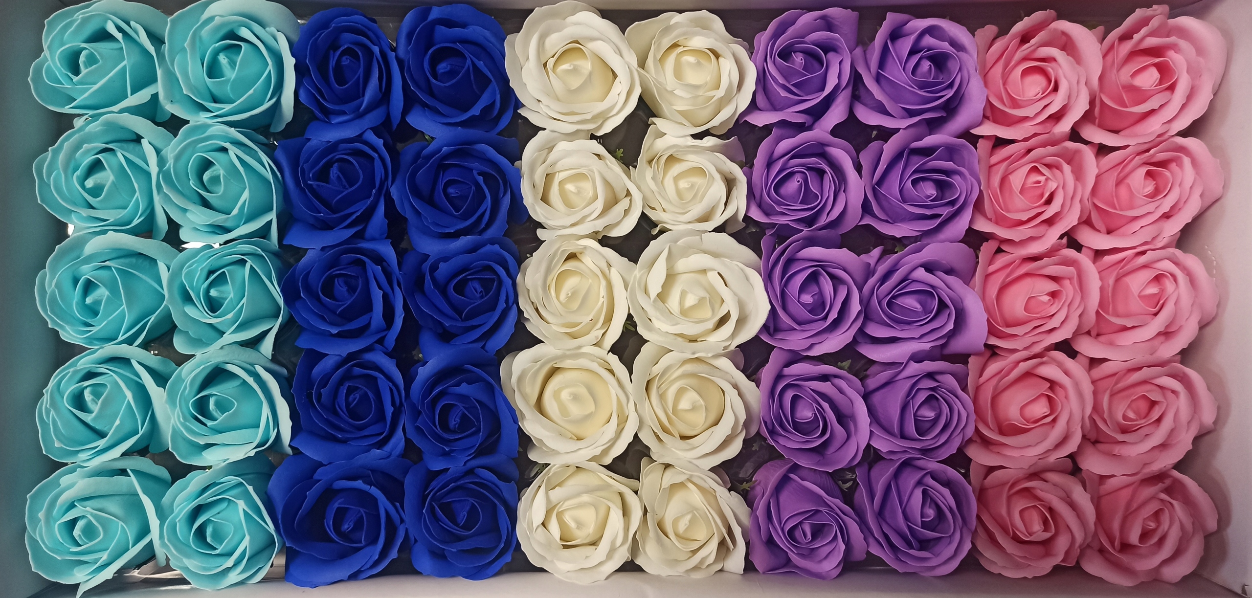 Róża mydlana róże mydlane 50szt mix kolorów różowa, fiolet, biała