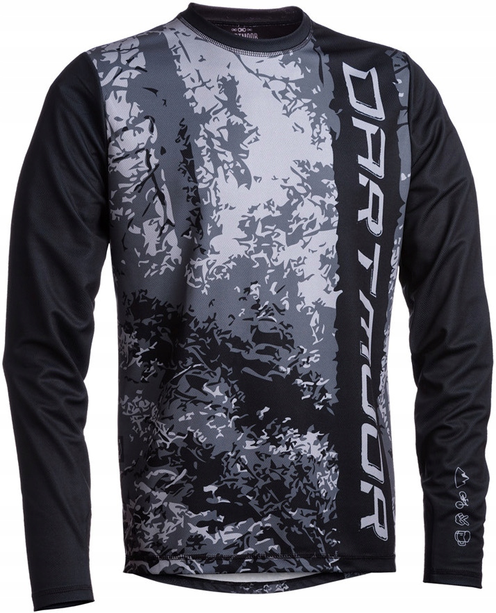 Jersey MTB Woods grafitowo-czarny kamuflaż, L
