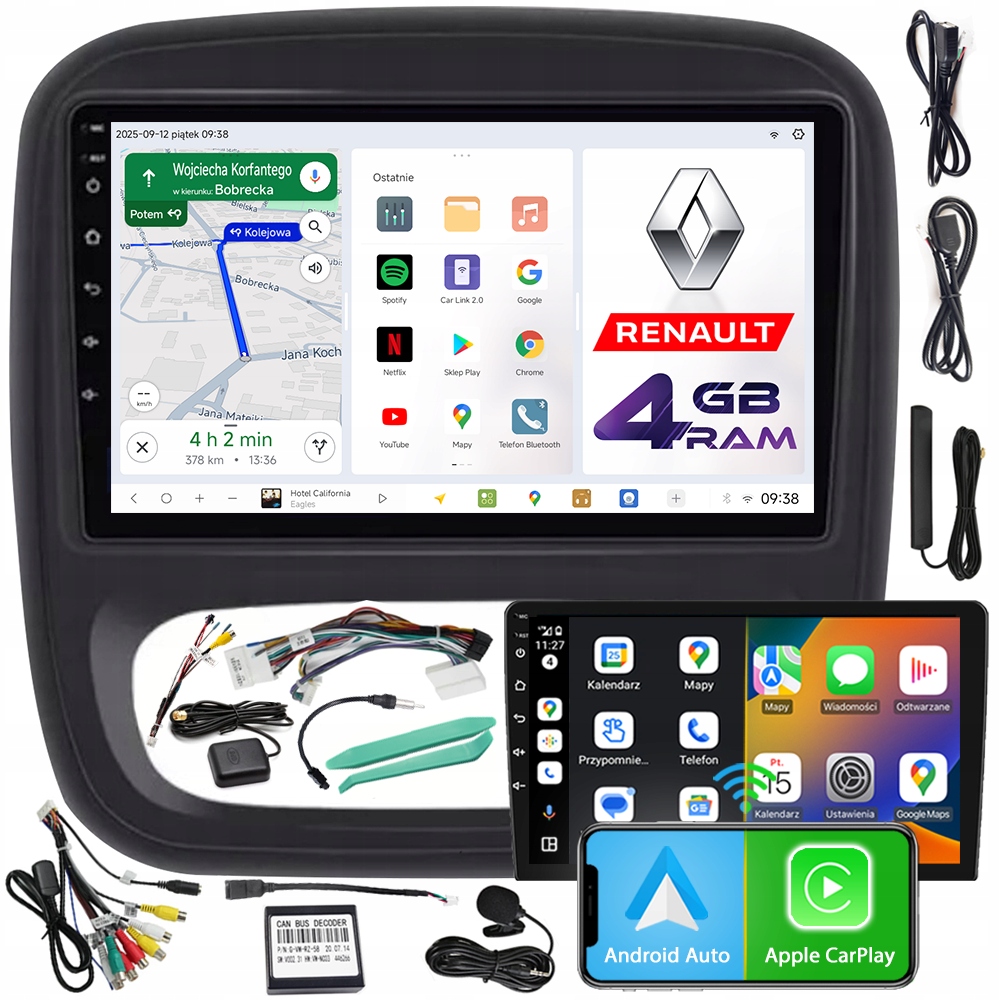 Autorádio Ncs D9 Renault Trafic 3 III 2014-2021 Android 4GB Lte